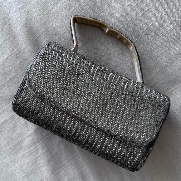 Rare Vintage hand beaded mini clutch purse - Picture 2 of 9